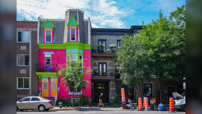 A home painted to promote the new home internet service of Canadian wireless provider Koodo is seen in Montreal, Thursday, July 4, 2024. THE CANADIAN PRESS/Christinne Muschi
