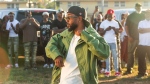Kendrick Lamar dances during the music video shoot for "Not Like Us" on June 22 in Watts, California. (Michael Blackshire / Los Angeles Times / Getty Images via CNN Newsource)